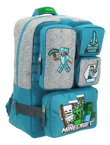 Mochila Chenson Para Niño Minecraft Escolar Mc65865-9 Bricks