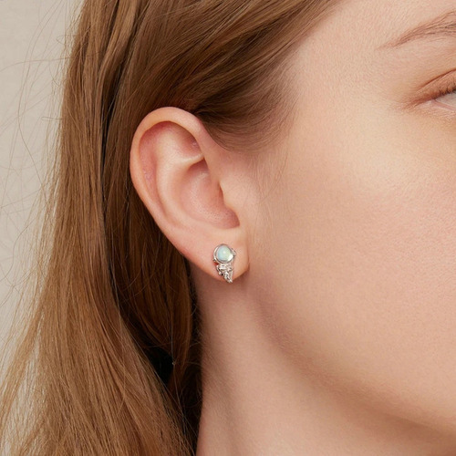 Aretes Asimétricos Astronauta Y Cohete Espacial Plata S925
