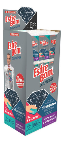 Esponja EsfreBom Diamond Multiuso de poliuretanono e fibra de poliester pacote x 3
