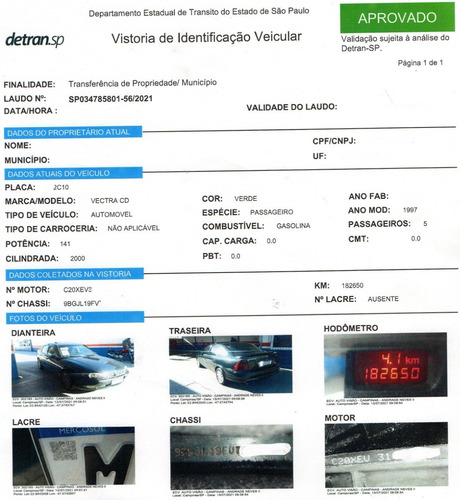 Imagem 15 de 15 de Vectra 1997 Cd 2.0 Teto Solar Ar Dh Trio Airbag Abs Raridade