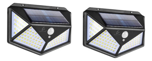 2 Lámparas Led Solar 100 Leds Con Sensor Movimiento Exterior