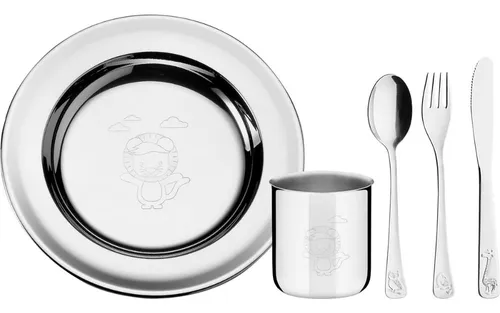 Kit Infantil Tramontina para Refeição em Aço Inox 5 Peças