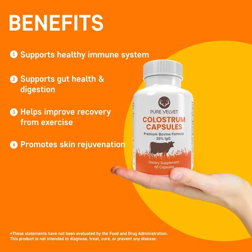 Cápsulas De Calostro Bovino | Suplemento De Lactoferrina Bovina Para La Salud Intestinal, Suplemento De Calostro Y Calo
