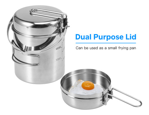 Utensilios De Cocina Para Exteriores De Acero, 1 Litro, Con