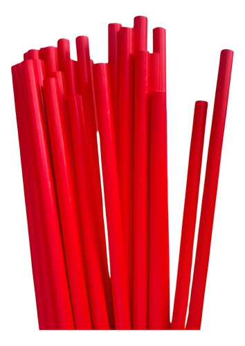 200 Unid Canudos De Papel Coloridos - Imediato Cor Vermelho
