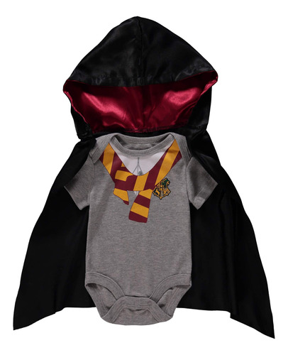 Harry Potter Baby Boys Gryffindor Bodysuit Con Capa Desmonta