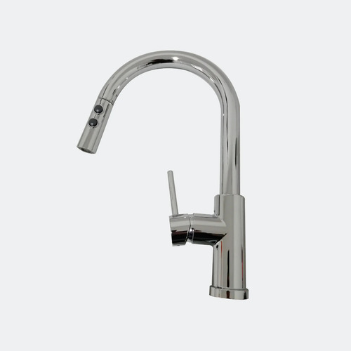 Llave Monomando Fregadero Rociador Retractil Coflex Gf-m401 Acabado Cromado Color Plateado