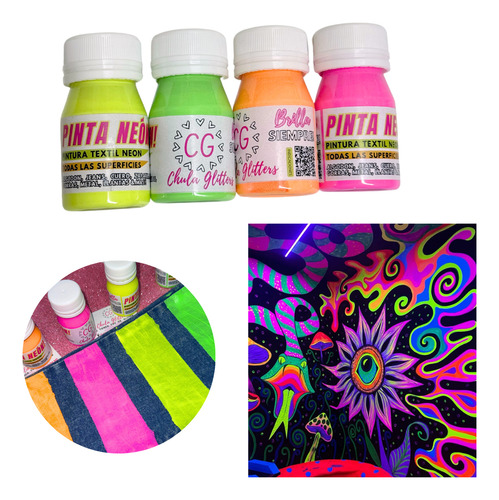 Pintura Neon Textil Tela Madera Vidrio Zapatillas!! Naranja