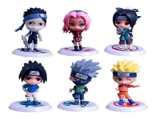 06 Bonecos = Haku Naruto Kakashi Sakura Sasuke Zabuza