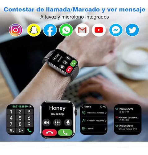 Moda Reloj Inteligente Mujer Hombre Bluetooth Llamada Watch 9 Smartwatch 44mm Smart Watch Compatible Con Motorola