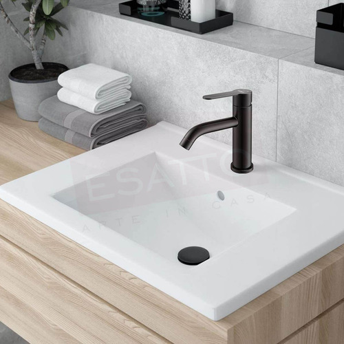 Esatto® Monomando Negro Llave Baño Negra Para Lavabo Gb-056 Acabado Mate