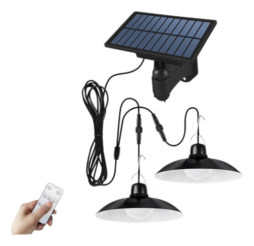 Lámpara De Escritorio Solar Con Mando A Distancia Negra