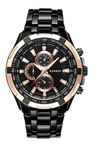 Unisex Con Estilo Reloj De Los Hombres De Lujo Curren Negro 