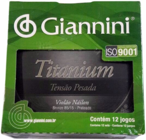 Encordoamento Giannini Titanium Violão Nylon  Caixa Com 12