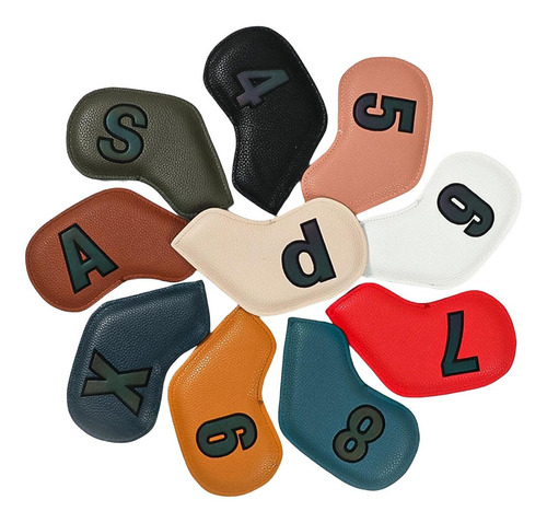 10x Pu Golf Iron Headcovers Bordado Número Equipo