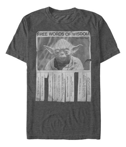 Camiseta Para Hombre Star Wars Yoda Palabras De Sabiduría - 