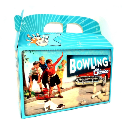 Imagen 7 de 8 de Juego De Bowling Clasico De Madera Bolos Planeta Juguete