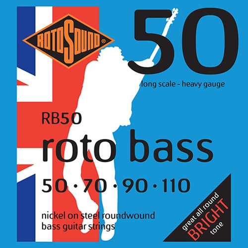 Imagen 1 de 3 de Encordado Bajo 4 Cuerdas 050/110 Rotosound Rb50 Roto Bass