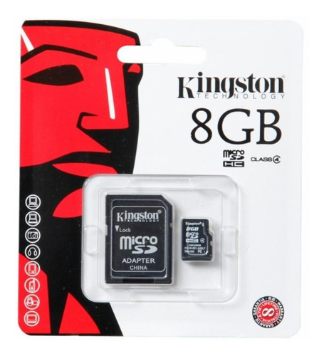 Imagen 1 de 1 de Micro Sd 8gb Kingston En Blister # 100% Original