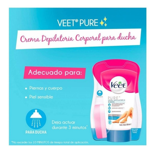 Crema Depilatoria Veet Pure Corporal De Ducha 150ml