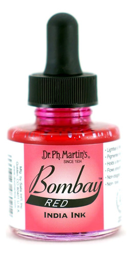 Bombay India Ink (2by) Botella De Tinta, 1.0 Oz, Rojo, ...