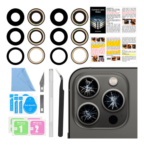 Asdawn Lente Cristalde Repuesto Para iPhone 13 Pro Max + Kit