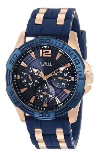 Guess U0366g4 Iconic Sporty Blue Silicone u0026 Rose Gold t