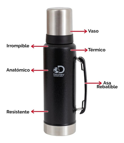 Imagen 3 de 10 de Termo Matero Discovery Acero Inoxidable 1.3 Litros C