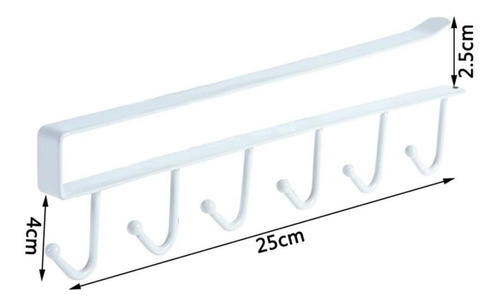 Perchero Barral Seis Ganchos Estante Cocina Placard