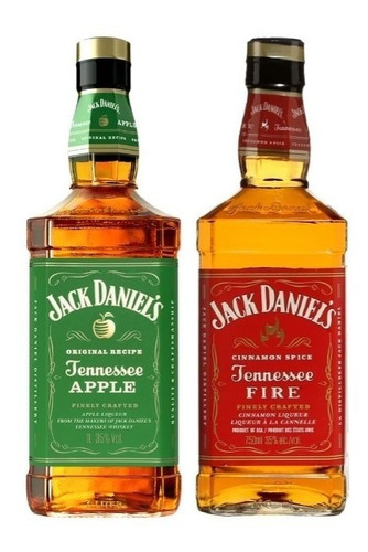 Whisky Jack Daniels Apple 1l + Fire 1l - Kit Original Oferta