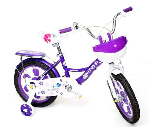 Bicicleta Infantil Meninas Aro 16  Com Rodinhas E Cesta