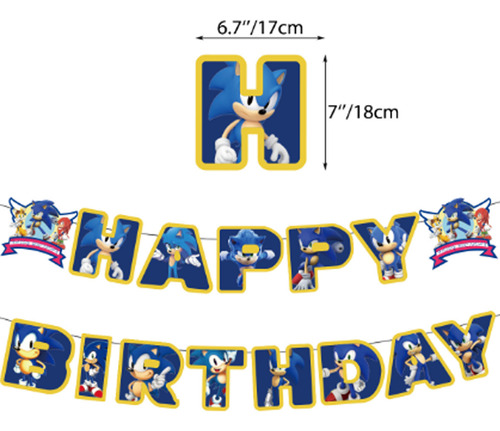 Kit De Decoración Para Fiesta De Sonic (con Globos)