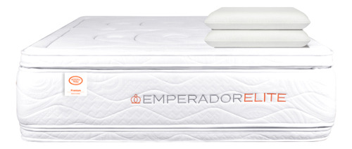 Colchón Doble Pillow Top 200x200 Emperador Elite+ 2almohadas Color Blanco
