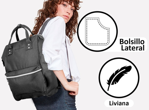 Mochila Cartera Urbana Mujer Porta Notebook Tela Moda Colores Exclusiva By Happy Buy