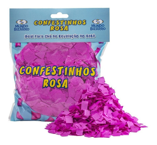 Lança Confete Confestinhos Rosa - 120g - Mundo Bizarro