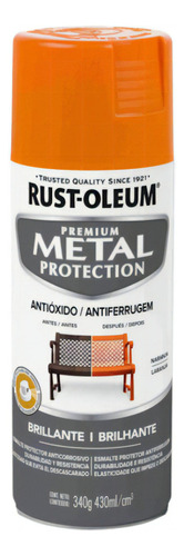 Pintura Aerosol Antióxido Metal Protection 340 Gr Rust Oleum Color Naranja Brillante