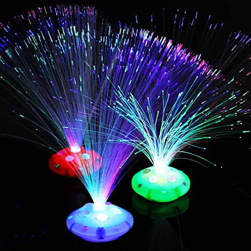 Juego De 24 Lámparas De Fibra Óptica Multicolores Con Base