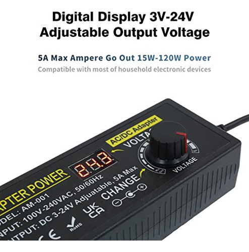 Pack Adaptador De Corriente Universal 5a 120w Ajustable