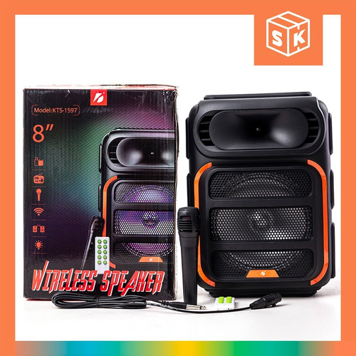 Imagen 3 de 10 de Gran Parlante Bt Dj Luces Rgb Micrófono Control Extra Bass