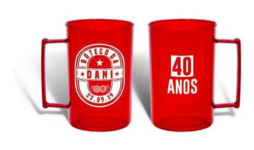 100 Canecas/canecos De Chopp 300ml Acrílico Personalizadas