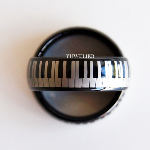 Par Anillos De Tungsteno Piano Keys Pareja Matrimonio