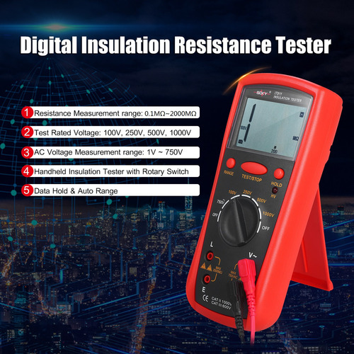 Medidor De Resistencia Ohmímetro De Resistencia Digital Port