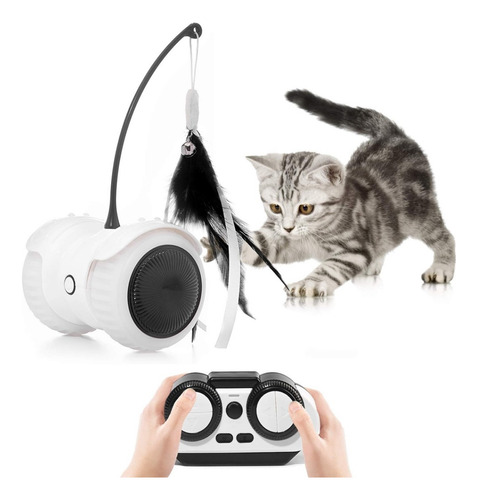 Juguete Eléctrico Para Gatos Con Plumas Y Control Remoto