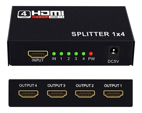 Splitter Hdmi Activo 1x4 1080p 4k V1.4 Ppct