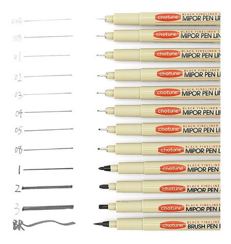 12 Lapiz Tiralineas Pigma Micron Fineliner Dibujo