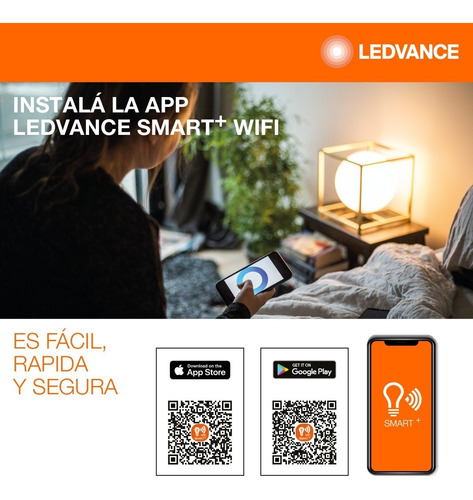 Lampara Foco Led Ledvance Smart + Wifi Rgbw Color 9w E27