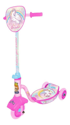 Patín Scooter Promeyco Unicornio Niños 3 A 7 Años Gráficos Color Rosa