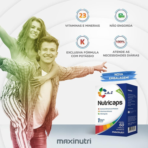 Kit 03 PolivitamĂnico De A A Z Nutricaps 60 Caps Maxinutri