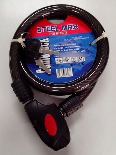 Cadeado Trava Steel Max 15mm X 0,80m Para Bicicletas Bikes