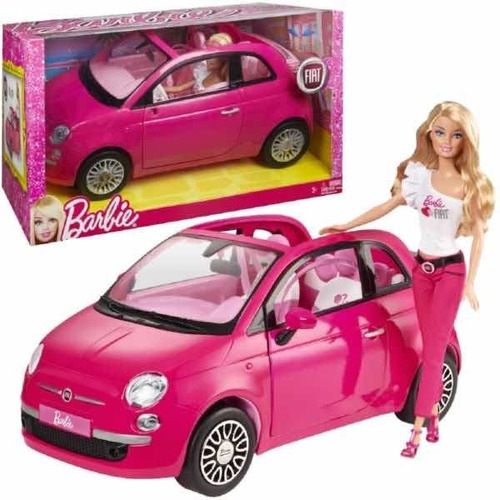 Auto Barbie Mattel Con Muñeca Eeuu Único En El Pais Fiat 500
